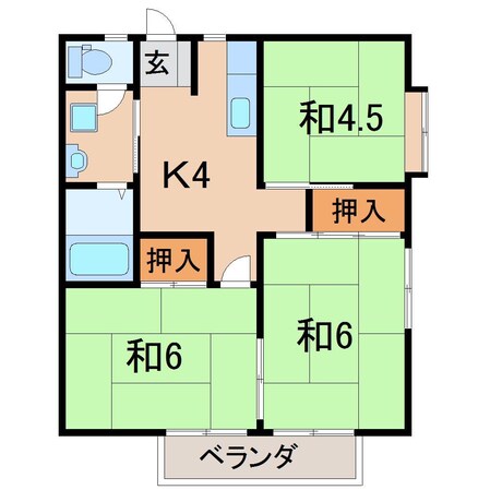 コーポαの物件間取画像